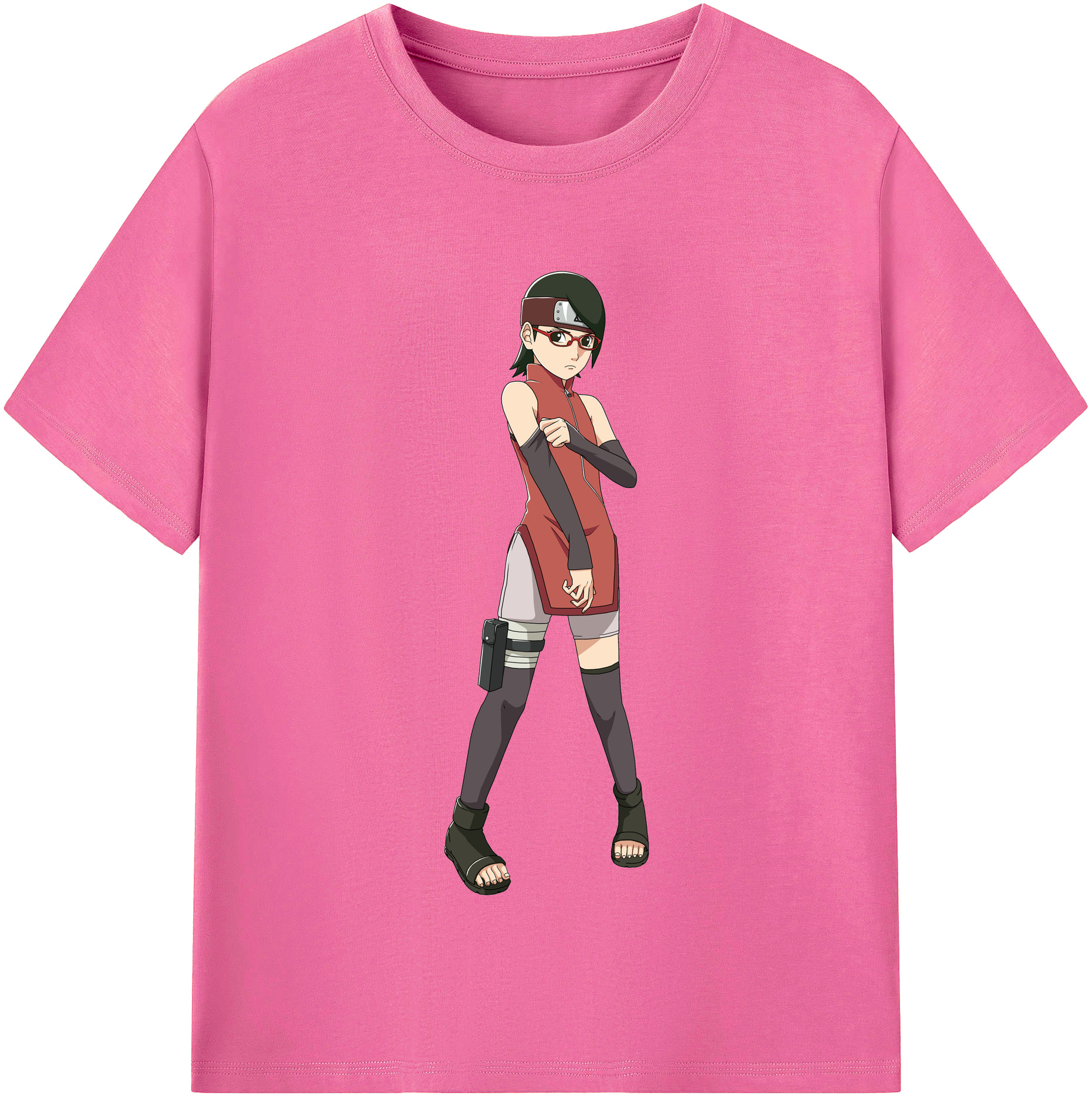 （画像用） NARUTO -ナルト- うちは サラダ Uchiha Sarada レディースカジュアルプリントTシャツ（綿100％）